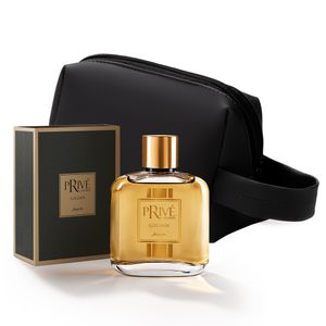 Kit Prive Golden Desodorante Colônia Masculina + Nécessaire Jequiti