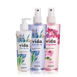 Kit de Desodorantes Colônias Splashs + Hidratante Corporal Vida Jequiti