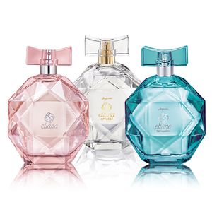 Kit Eliana Cristal, Turmalina e Quartzo Desodorantes Colônias Femininas, 3 x 100 ml