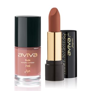 Kit De Esmalte E Batom Nude Aviva Jequiti