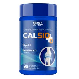 Cálcio Elementar 500mg + Vitamina D3 1000ui Calsid-d 60 Comprimidos Sidney Oliveira Jequiti