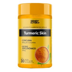 Cúrcuma + Ácido Hialurônico Turmeric Skin 30 Cápsulas Sidney Oliveira Jequiti