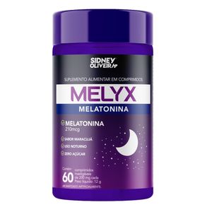 Melatonina 210mcg Melyx 60 Comprimidos Mastigáveis Sabor Maracujá Sidney Oliveira Jequiti