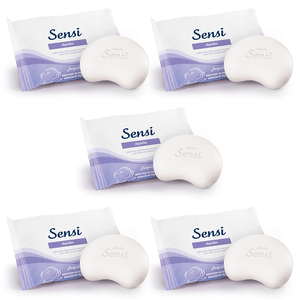 Kit  com 5 unidades de Sabonetes Hidratantes em Barra Sensi Algodão Jequiti