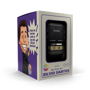 Relógio Digital Com Voz do Silvio Santos Preto - Edição Exclusiva