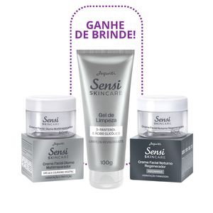 Kit Creme Facial Dia e Noite 50g + Grátis Gel de Limpeza 100g Sensi Skincare