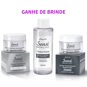 Kit Creme Facial Dia e Noite 50g + Grátis Tônico Facial Renovador  120 ml Sensi Skincare